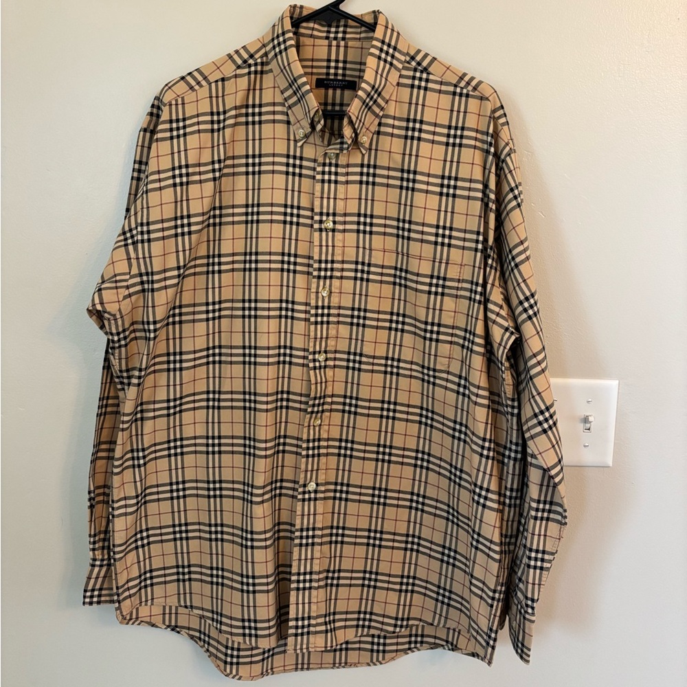 Burberry London Shirt Men's L Nova Check Button Down Long Sleeve